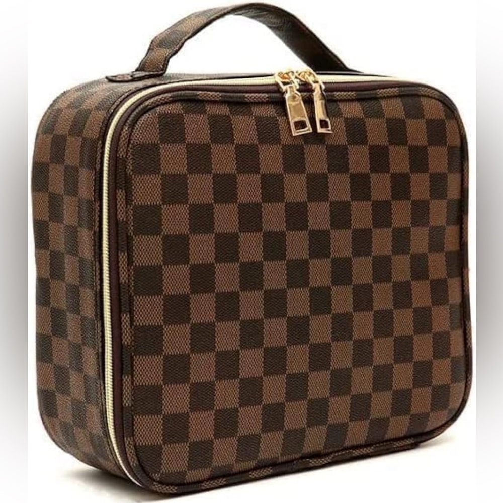 Checkered Makeup Bag - Picture 3 of 5